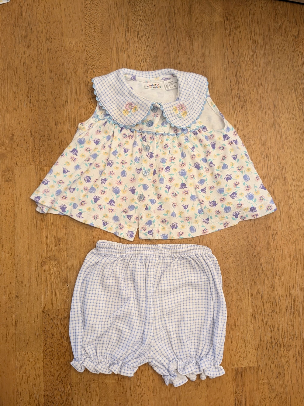 Vintage Metro Express Floral Collar Top & Bloomers 0-6 Months